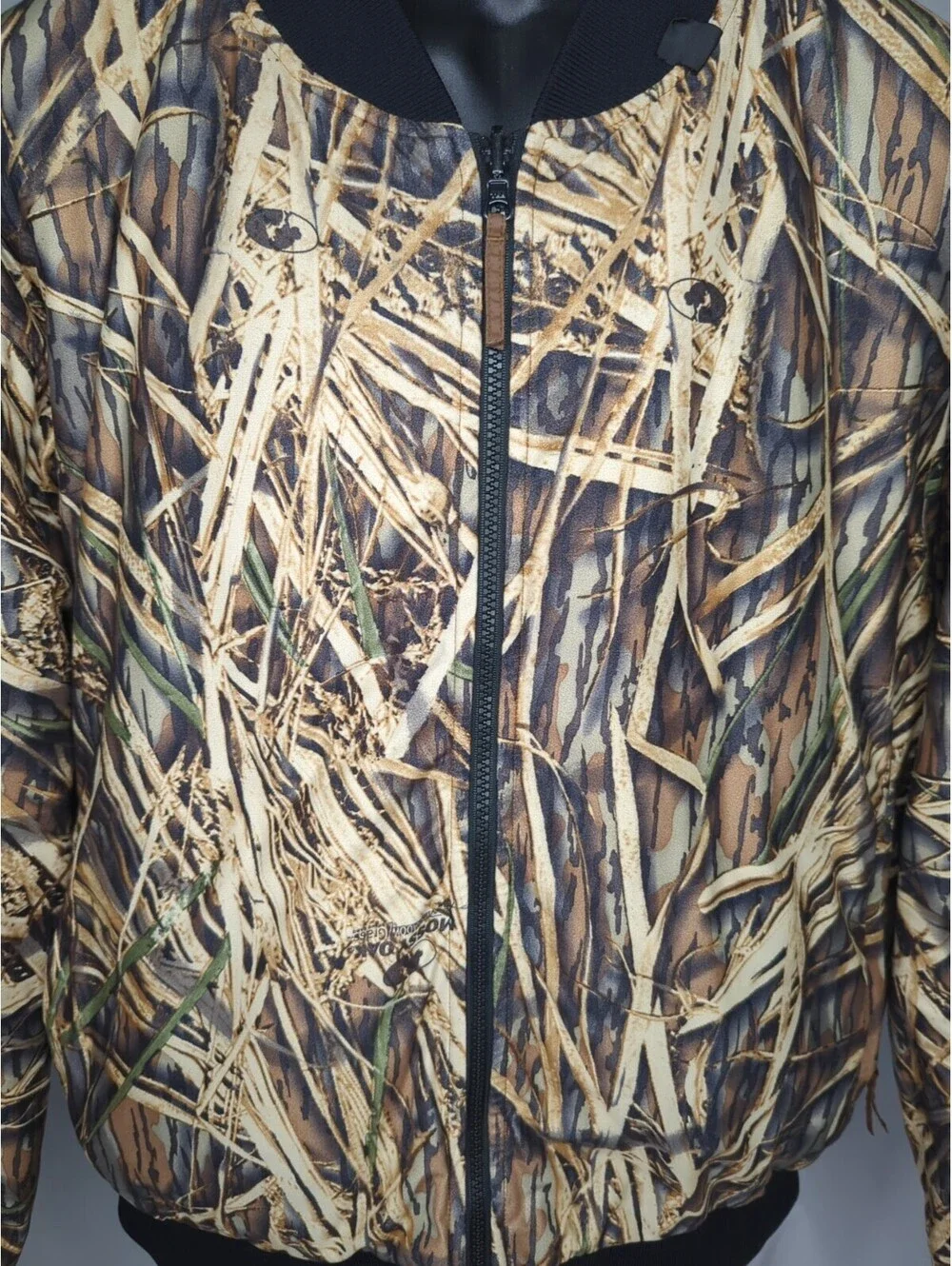 Browning Camo Hunting Bomber Jacket Mens XL X-Large Reversible Shadow Grass Bird